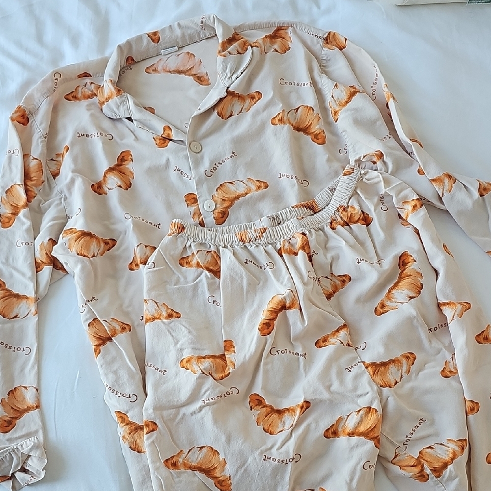 Men's Croissant Pattern Pajama Set